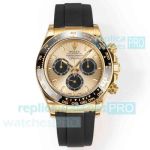 Top clone C1 factory Rolex Daytona Swiss 4131 movement ceramic bezel 40mm rubber strap 